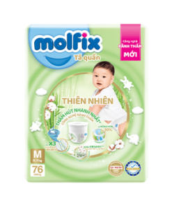 Tã quần Molfix thiên nhiên M76 (6- 11kg)