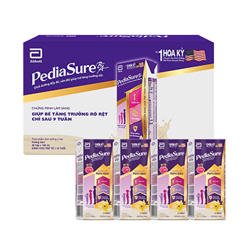 Thùng Thực phẩm dinh dưỡng y học cho trẻ 1-10 tuổi: Pediasure hương vani (180ml)