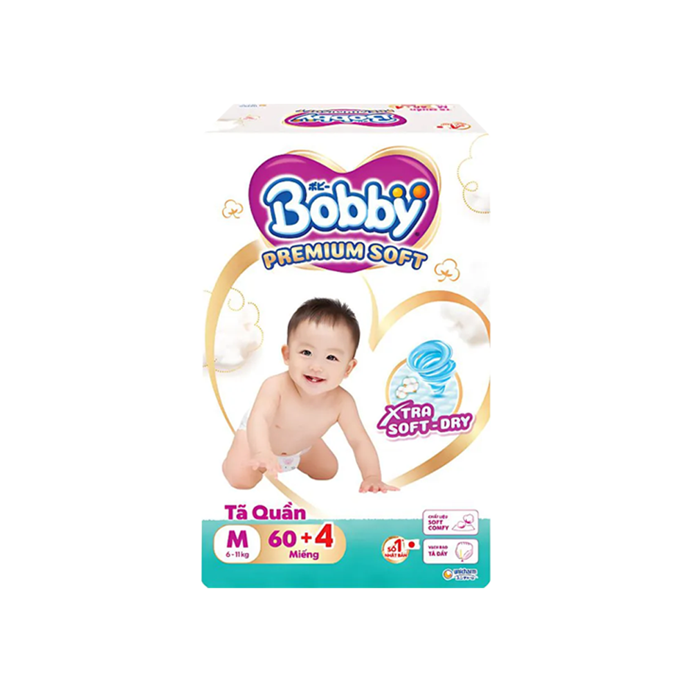 Bỉm tã quần Bobby Premium Soft Size M