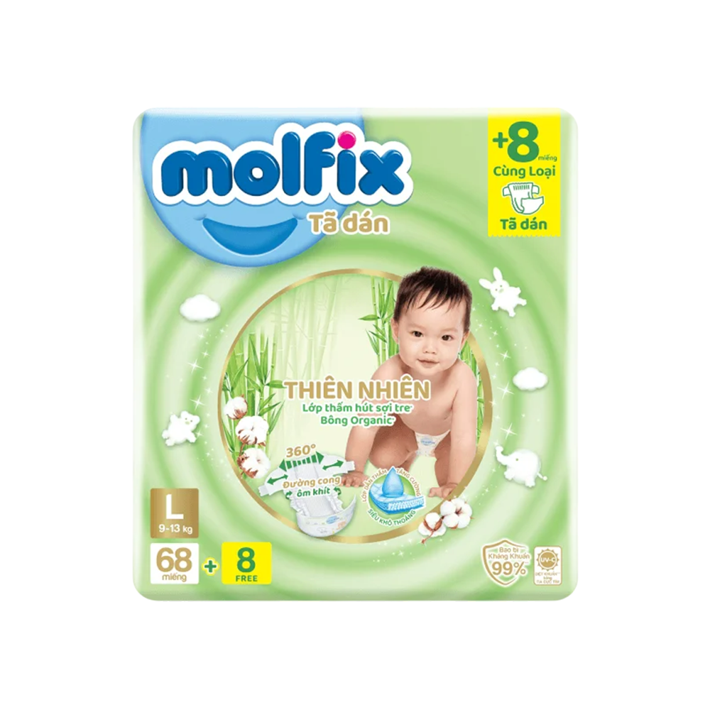 Molfic Bỉm tã quần Molfix thiên nhiên Size L - Hệ Thống Sữa Kim Thoa